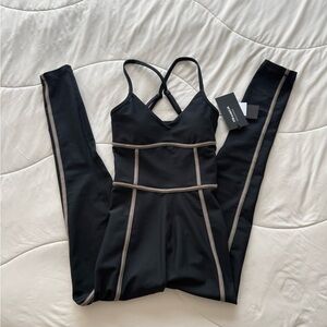 Abercrombie & Fitch Black Jumpsuit with Gray Accents